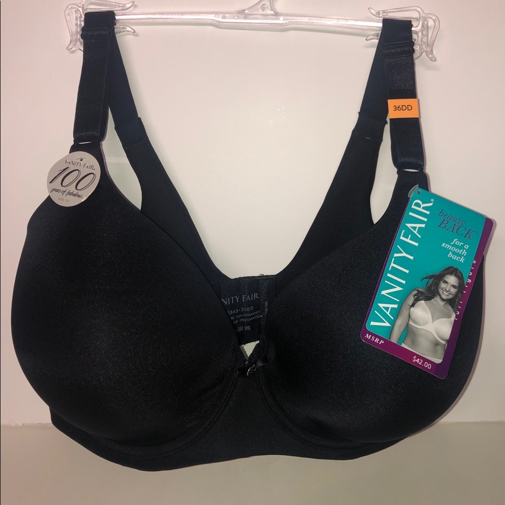 Vanity Fair Full Figure Black Bra NWT